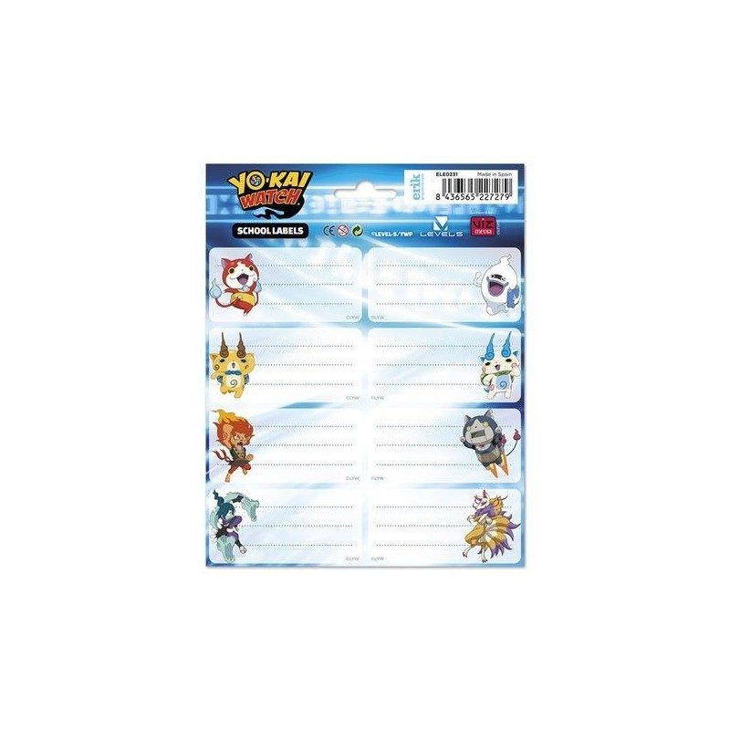 ETIQUETA SOBRE PARA LIBROS 80x40 YO-KAI WATCH