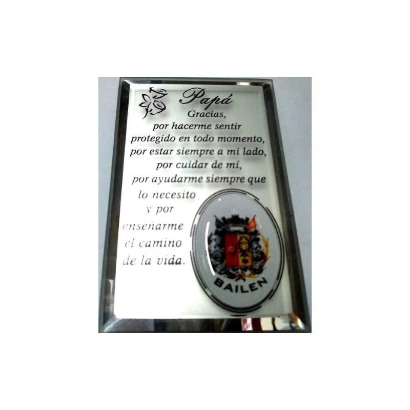 RECUERDOS BAILEN PLACA ESPEJO PAPA ESCUDO