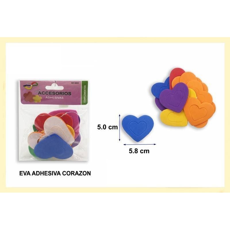 MANUALIDADES PEGATINA CORAZON 5CM EVA 