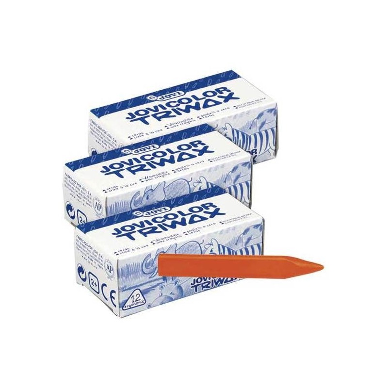 CERAS JOVICOLOR TRIWAX 12 UNIDADES NARANJA