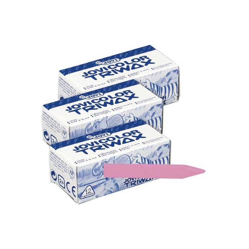 CERAS JOVICOLOR TRIWAX 12 UNIDADES ROSA