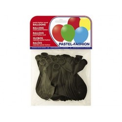 GLOBOS COLORES PAQUETE 20U NEGROS