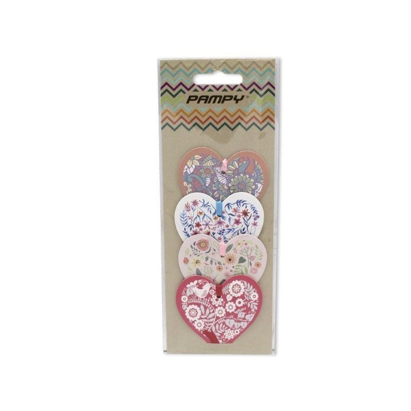 ETIQUETAS COLGANTES SCRAP CORAZON PACK-4