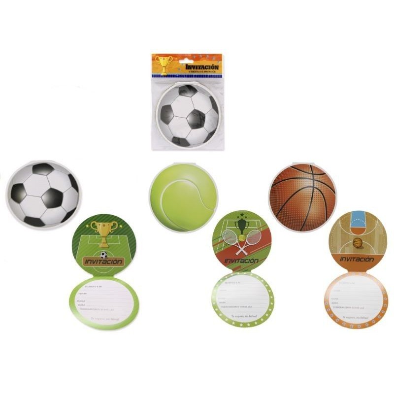 TARJETA INVITACION BALONES PACK-6