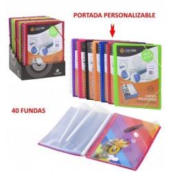 DOSIER FUNDAS ESPIRAL PERSONALIZABLE 40F ROJA