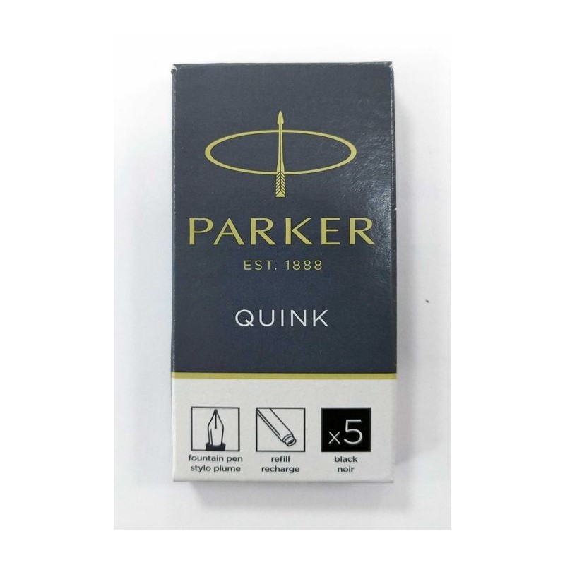 TINTA PLUMA PARKER NEGRO PAQ 5