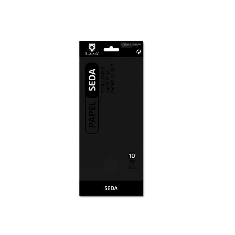 PAPEL SEDA LISO PACK-10 HOJAS NEGRO