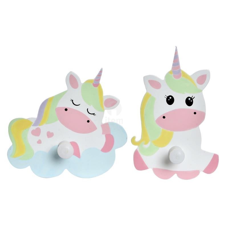 PERCHA PARED UNICORNIO 13CM SURTIDO