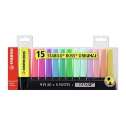 FLUORESCENTE STABILO PACK 15 UNIDADES 7015-01