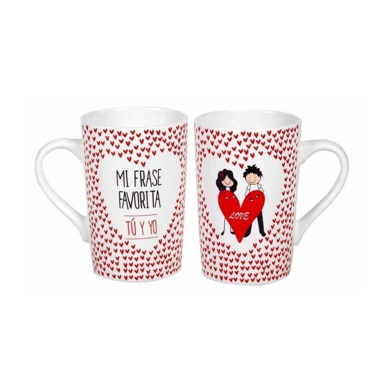 TAZA CERAMICA MI FRASE FAVORITA ERES TU Y YO