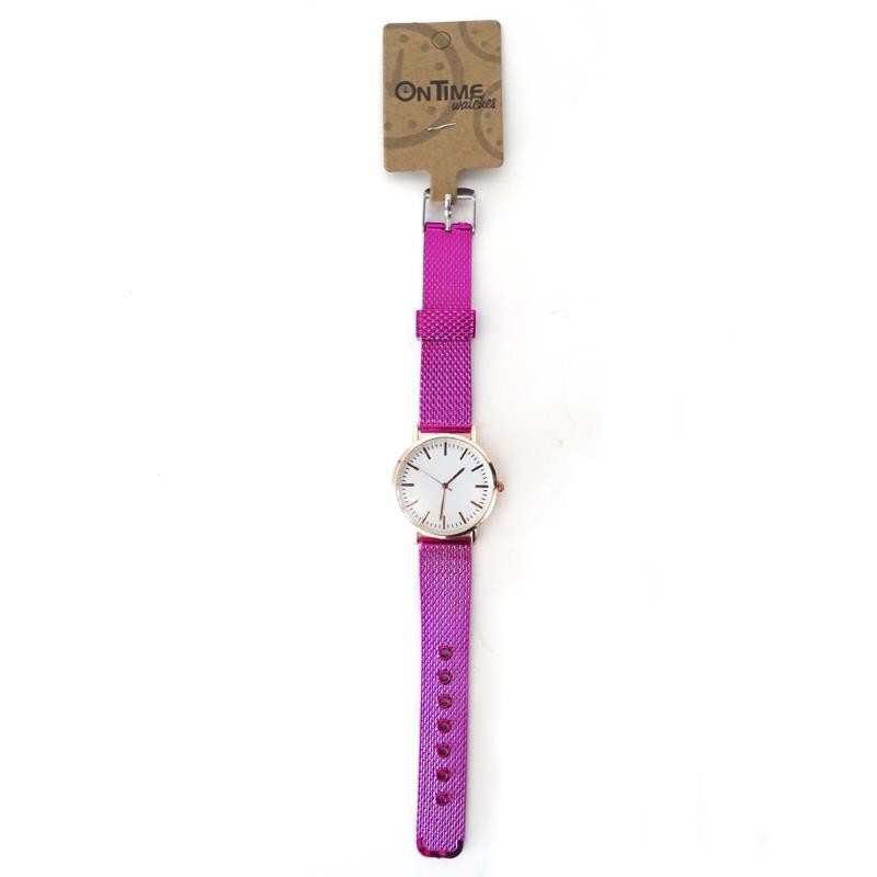 RELOJ ANALOGICO BRILLO 022001 FUCSIA