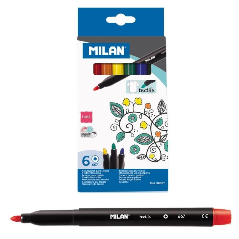 ROTULADOR TELA MILAN SET 6 COLORES