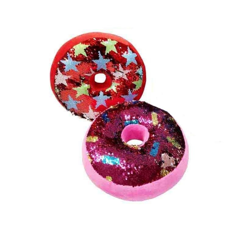 COJIN 30CM LENTEJUELAS DONUT