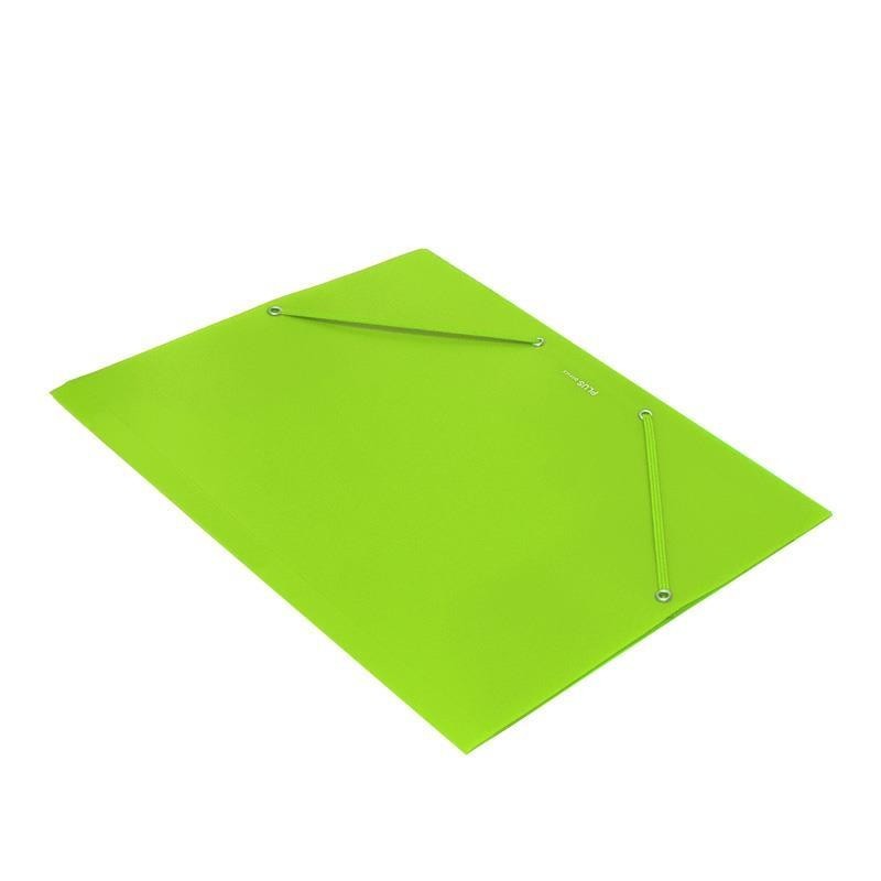 CARPETA GOMAS PLASTICO A4 FOLIO VERDE CLARO