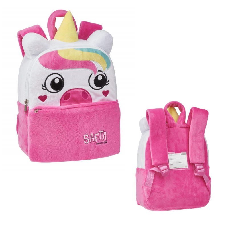 MOCHILA 27CM SAFTA PELUCHE UNICORNIO