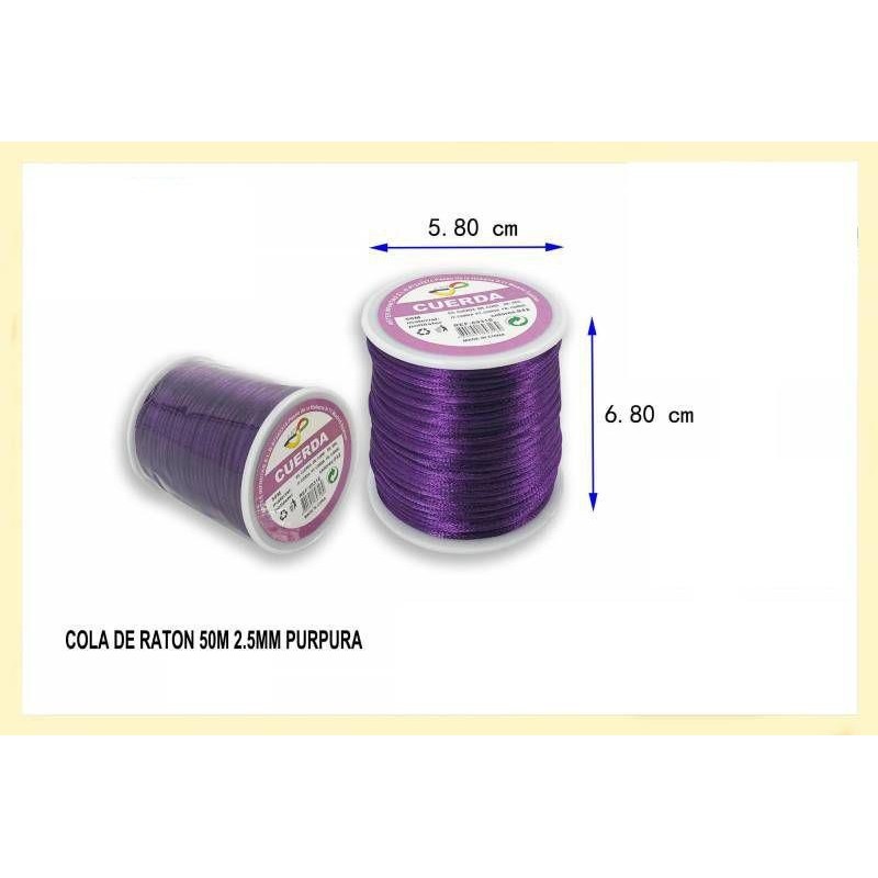 CUERDA COLA RATON 50M 2,5MM PURPURA