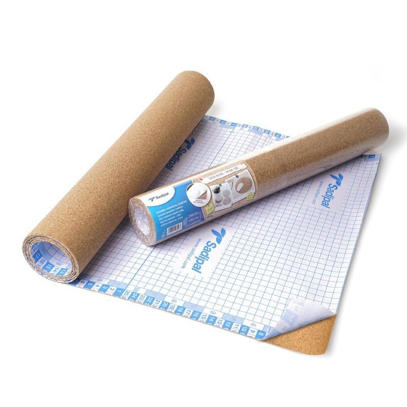 Rollo corcho adhesivo de 1 m x 45 cm - Material de oficina, escolar y  papelería