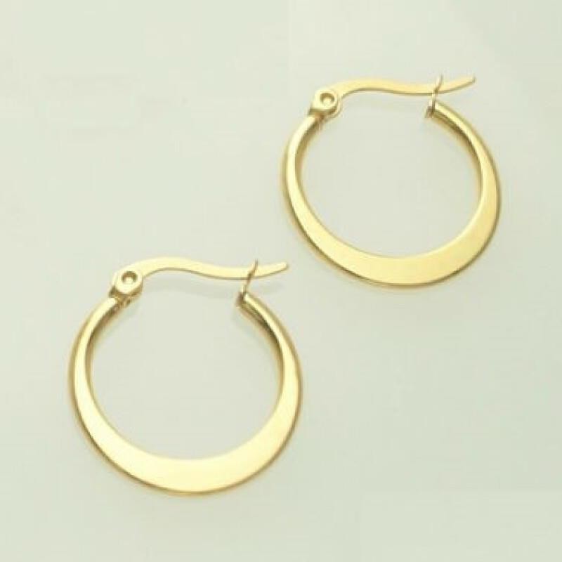 PENDIENTES ACERO DORADO 45MM