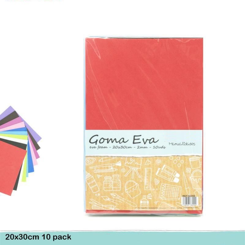 GOMA EVA A4 PACK 10 COLORES