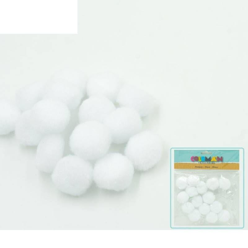 MANUALIDADES POMPONES 30MM BLANCOS