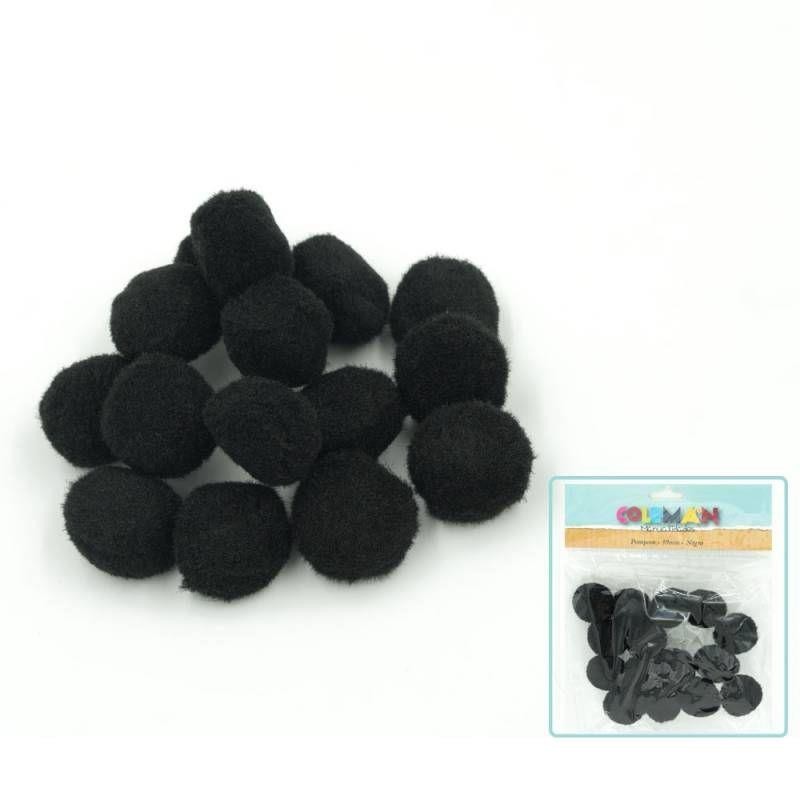 MANUALIDADES POMPONES 30MM NEGROS