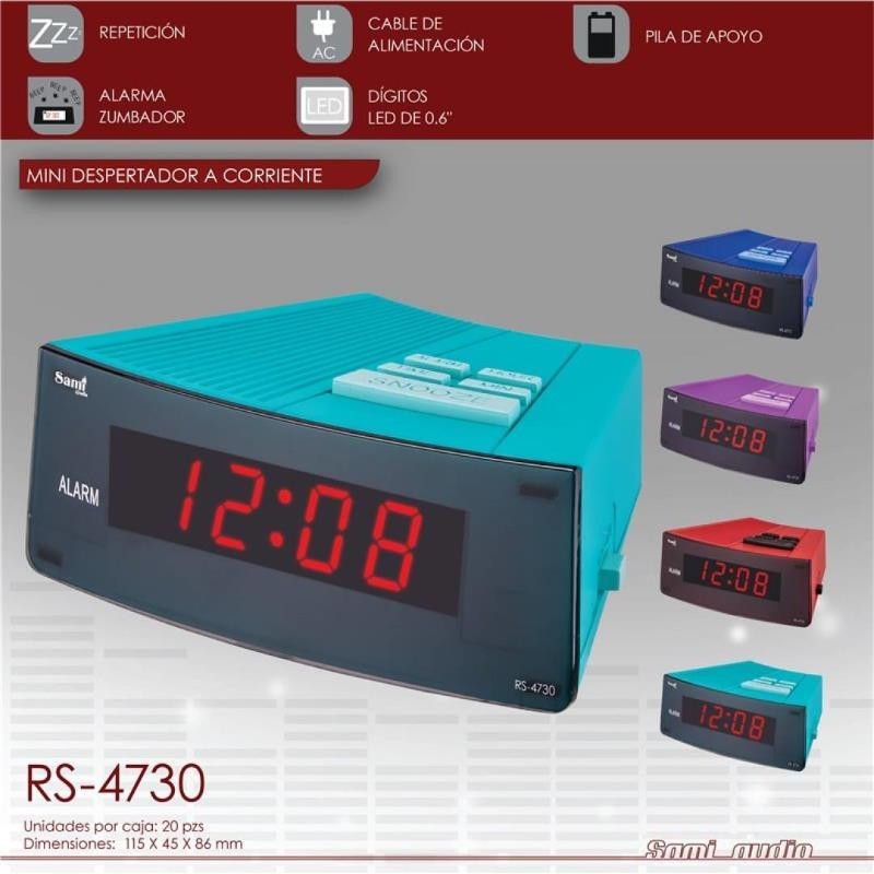 RELOJ MESA DESPERTADOR SAMI RS-4730 SURTIDO