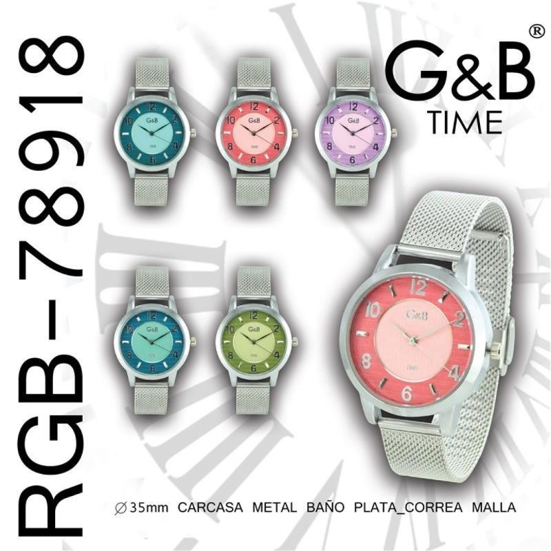 RELOJ PULSERA RGB-78918 G&B MALLA ESFERA BITONO