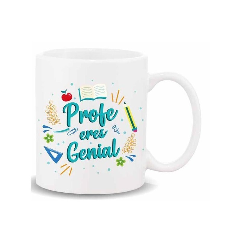 TAZA CERAMICA PROFE ERES GENIAL