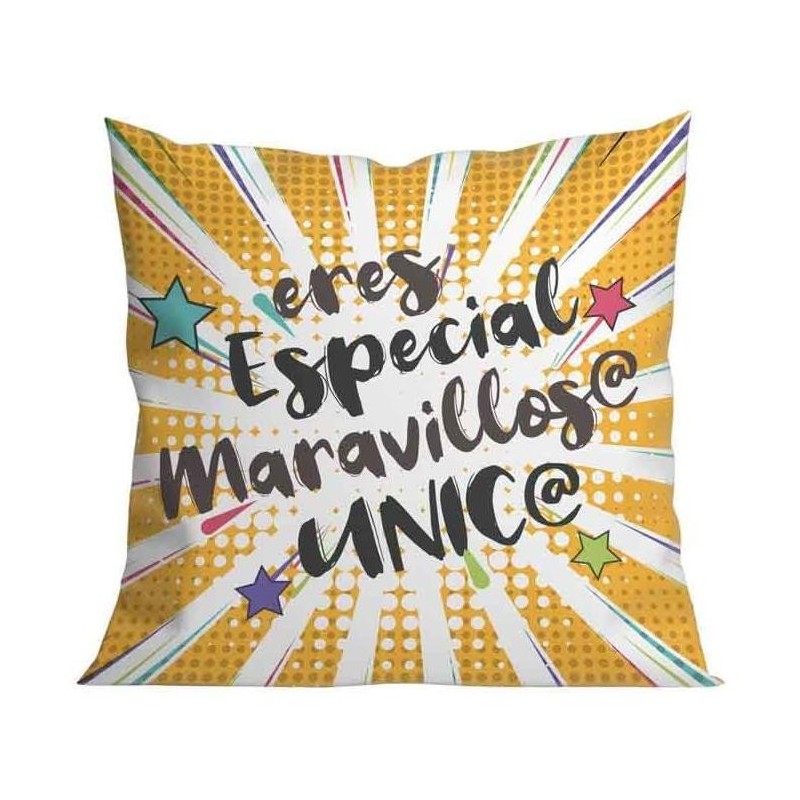 COJIN 40X40 MENSAJE ERES ESPECIAL MARAVILLOS@