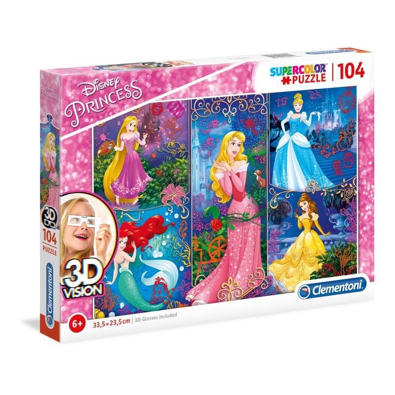 PUZZLE CLEMENTONI   104 PZ PRINCESAS 3D