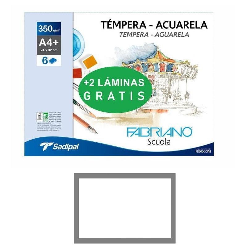 PAPEL ACUARELA A4 350GR PAQUETE DE 6 LAMINAS