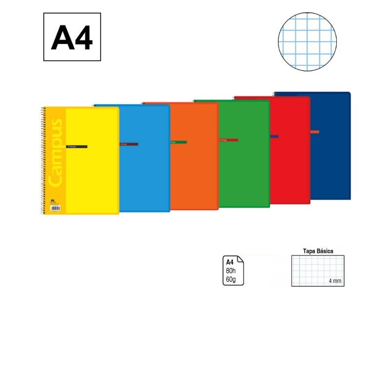 BLOC  4MM A4 80 HOJAS TAPA NORMAL