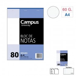 BLOC NOTAS ENCOLADO A4 CUADROS MICROFERFORADO