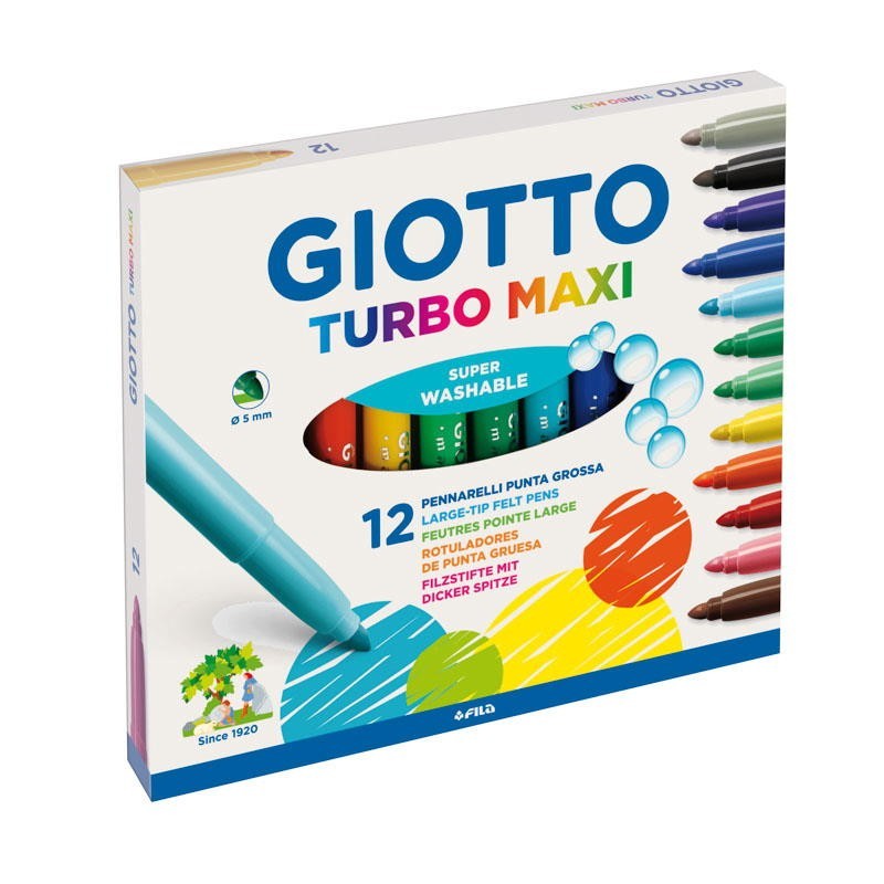 ROTULADOR GIOTTO 12 COLORES TURBO MAXI