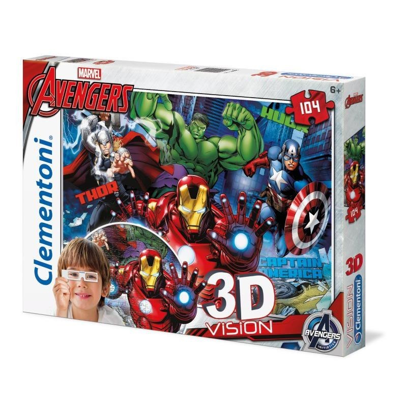 PUZZLE CLEMENTONI   104 PZ AVENGERS 3D