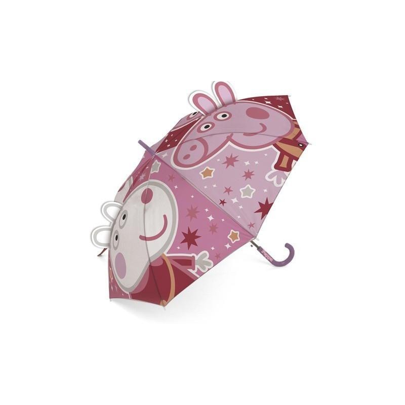 PARAGUAS 48CM MANUAL PEPPA PIG 3D