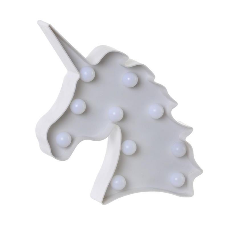 LAMPARA PLASTICO UNICORNIO 22CM 10 LEDS