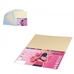 PAPEL A4  80GR COLOR PAQUETE 100 10COLORES PASTEL