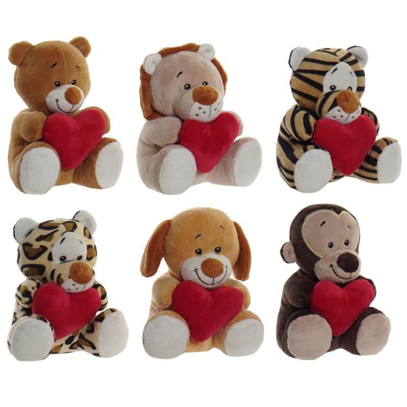 PELUCHE 14CM ANIMALES CON CORAZON