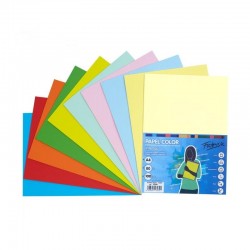 PAPEL A4  80GR COLOR PAQUETE 100 10COLORES I+P