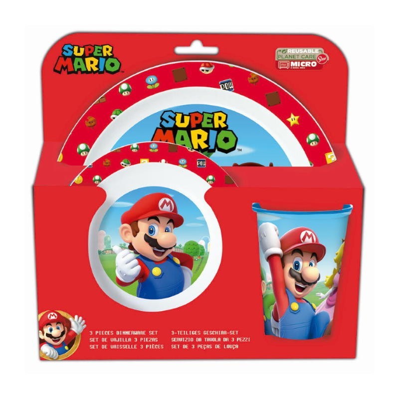 SET DESAYUNO INFANTIL SUPER MARIO