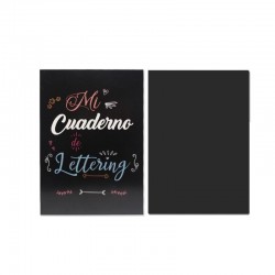 CUADERNO LETTERING A4 50 HOJAS NEGRAS 80 GRAMOS