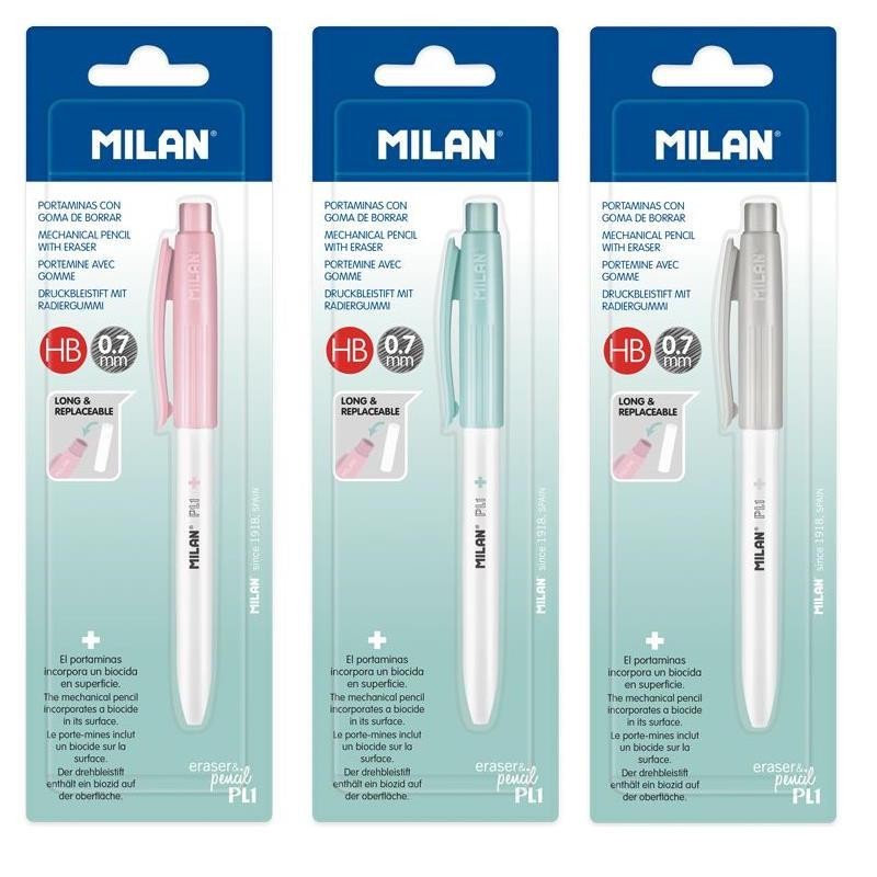  MILAN Portaminas PL1 0.5 + 2 gomas : Productos de Oficina