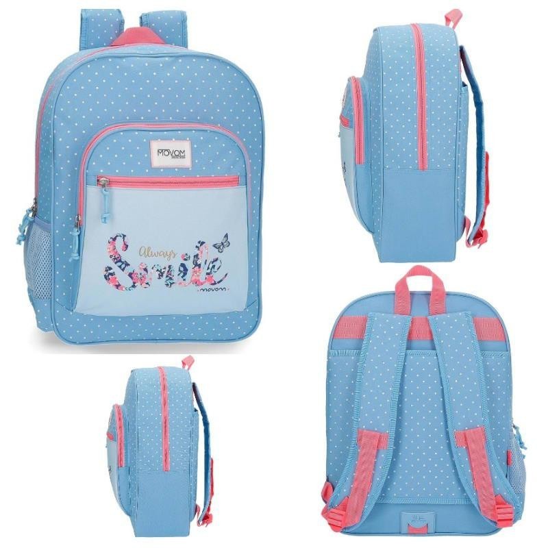 MOCHILA 42CM MOVOM ALWAY SMILE AZUL