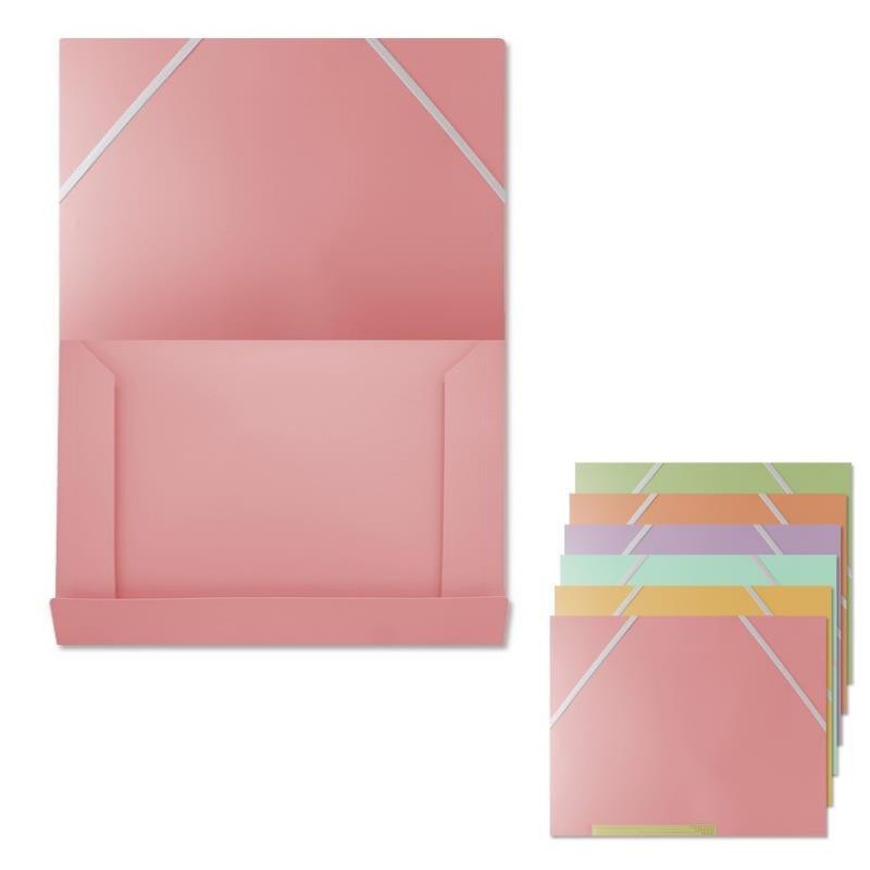 CARPETA GOMAS PLASTICO A4 FOLIO COLORES PASTELES 2