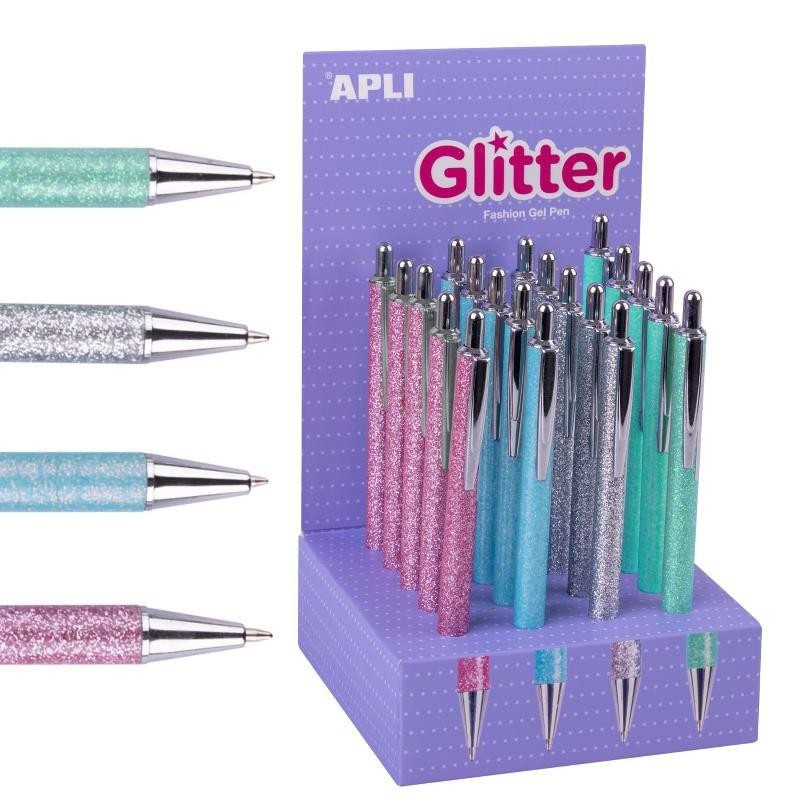 BOLIGRAFO APLI CLIP GLITTER SURTIDO