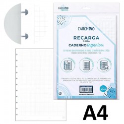 RECAMBIO INGENIOX A4 HOJAS EXTRAIBLES 5MM PACK-50
