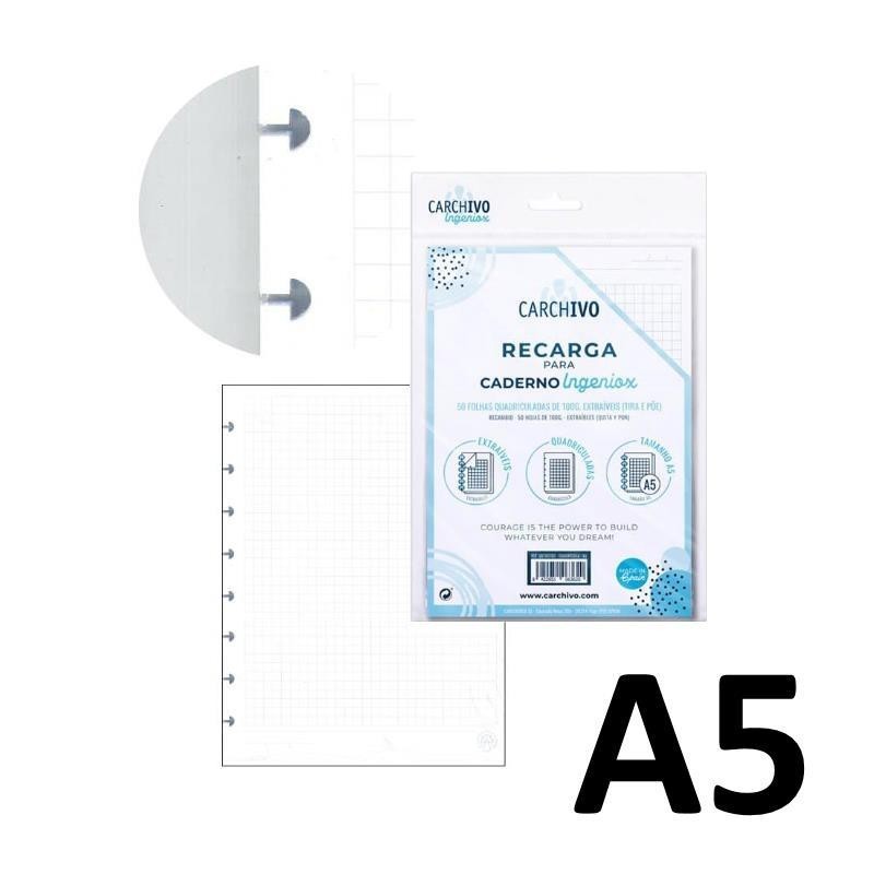 RECAMBIO INGENIOX A5 HOJAS EXTRAIBLES 5MM PACK-50