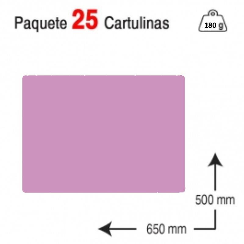 CARTULINA A2 PAQUETE 25 UNIDADES LILA