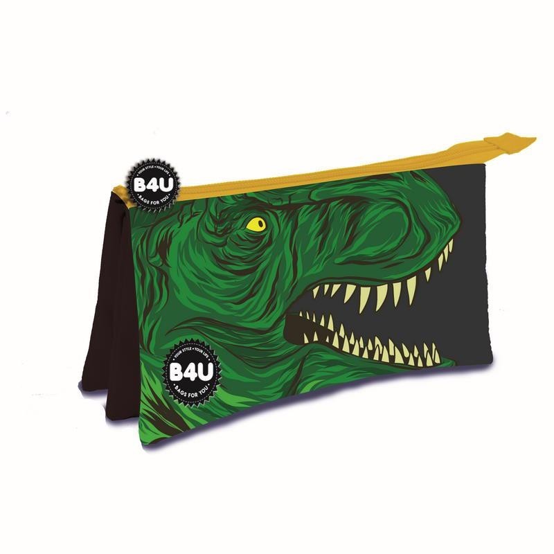 ESTUCHE PORTATODO TRIPLE DINOSAURIO B4U